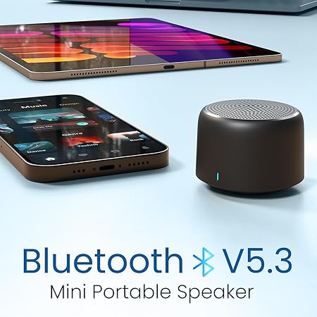 Compatible Ultra Mini Wireless Bluetooth Speaker with Metal Electroplated Round Design | Wireless Power Control, Long Battery Life & Fast Charging Support (Multicolor) - Image 3