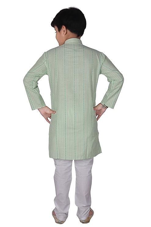 Boy's Cotton Striped Kurta Pyjama For s | Kurta Paijama Set - Image 2
