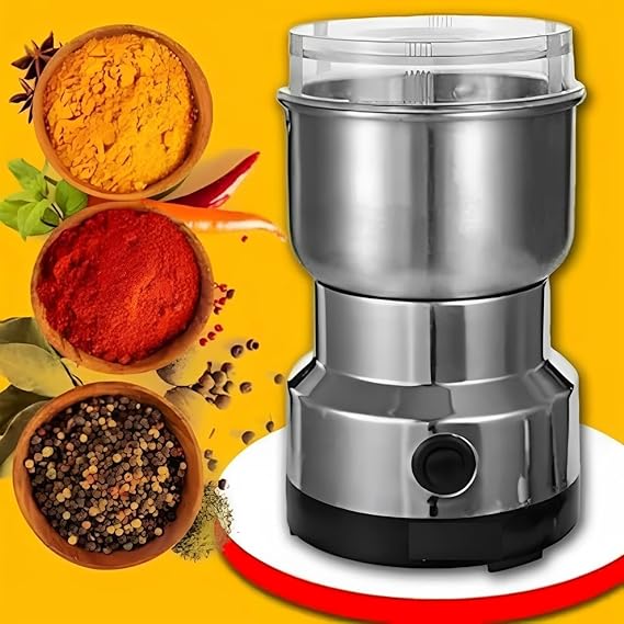 Stainless Steel Mini Electric Grinder β Compact Coffee, Spice, Masala, Nut & Grain Crusher, Portable Mixer Machine for Home Kitchen Use Premium Large PP Material (PK-1) - Image 3