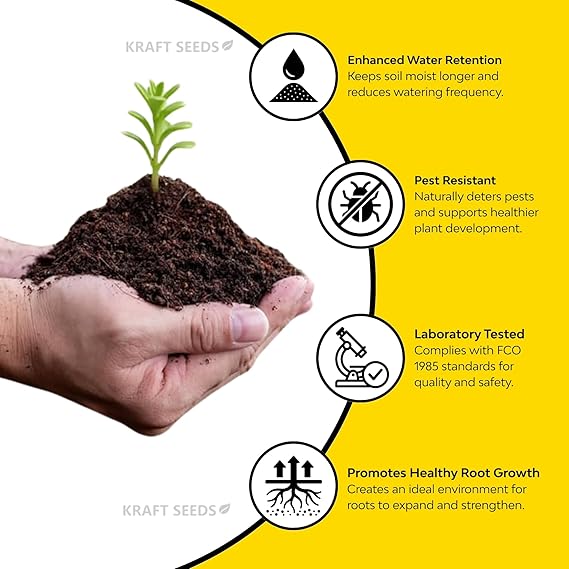 Cocopeat 5kg Ready to Use - Organic Coconut Coir Fiber Growing Medium, Cocopeat Block for Home Gardening & Potted Plants, Potting Soil Mix, 100% Natural Soil Conditioner, Eco-Friendly - Image 3