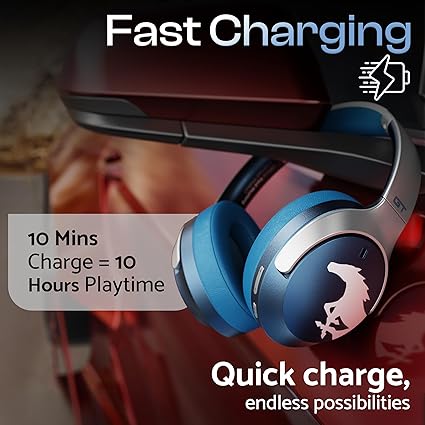 Ear Bluetooth Headphones 70H Playtime, 40mm Bass Drivers, Zen ENC Mic, Type-C Fast Charging, 4 EQ Mode, Bluetooth 5.4, AUX Option, IPX5 Wireless Headphones - Image 3