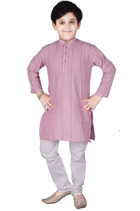 Boy's Cotton Striped Kurta Pyjama For s | Kurta Paijama Set - Image 2
