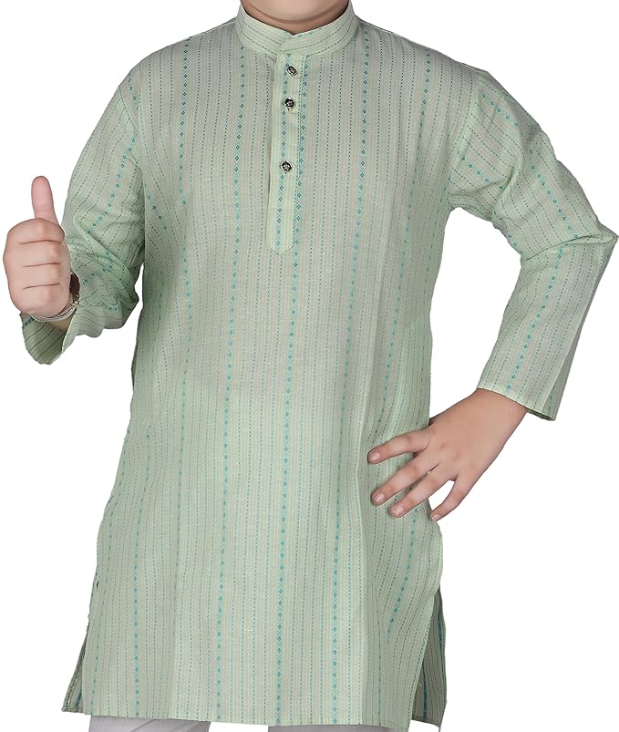 Boy's Cotton Striped Kurta Pyjama For s | Kurta Paijama Set - Image 3