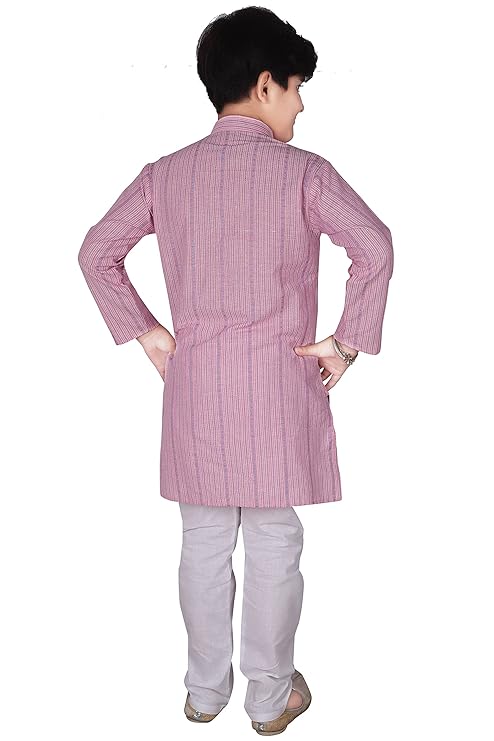 Boy's Cotton Striped Kurta Pyjama For s | Kurta Paijama Set - Image 3