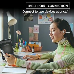 Wireless Bluetooth Earbuds with Mic, TWS, in Ear, Ambient Sound Mode, Small and Comfortable, IPX4, Quick Charge, Multipoint Connectivity, Customized EQ, Up to 22 Hours Battery- White